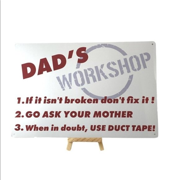 Metal Sign Dad’s Workshop Wall Plaque Retro Decor Man Cave Garage Gift Rectangle - Picture 5 of 11